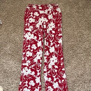 Soma Cool Nights Red and White Floral Pajama Pants